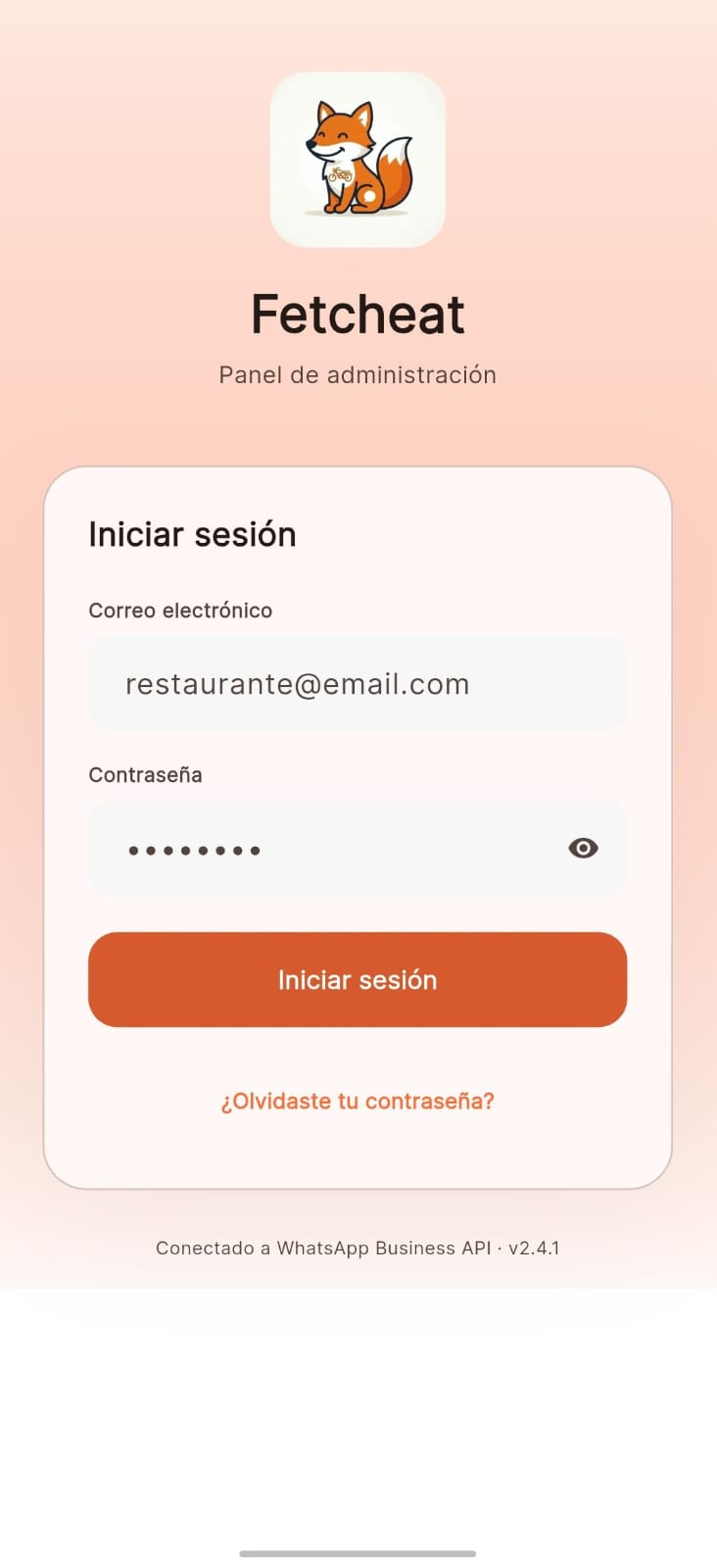 App Fetcheat para meseros y repartidores